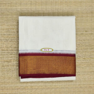 9x5 Unbleached 3.75" Mayilkan border Dhoti